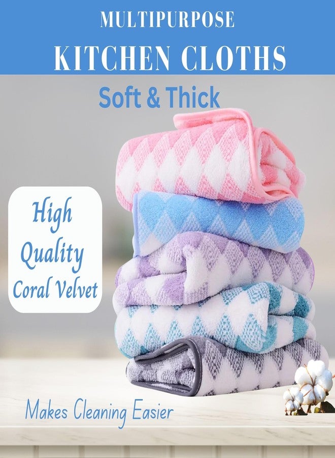 SynSo Cloth for Kitchen Use Pack of 4 Microfiber Absorbent Lint Free Reusable Cleaning Cloths Multipurpose Towel Rags Wash Dish Clothes - Image 2